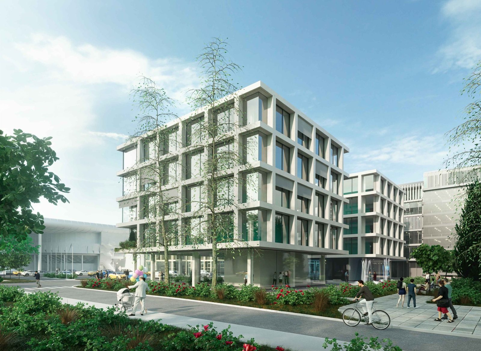 Visualisierung von City Green Park 2 mit dem Park zwischen den Gebäuden